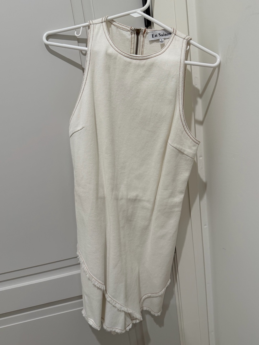 En Saison Jean White Sleeveless Skort Dress